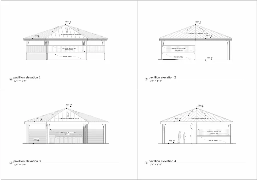Deer Crest Park — pavilion elevations