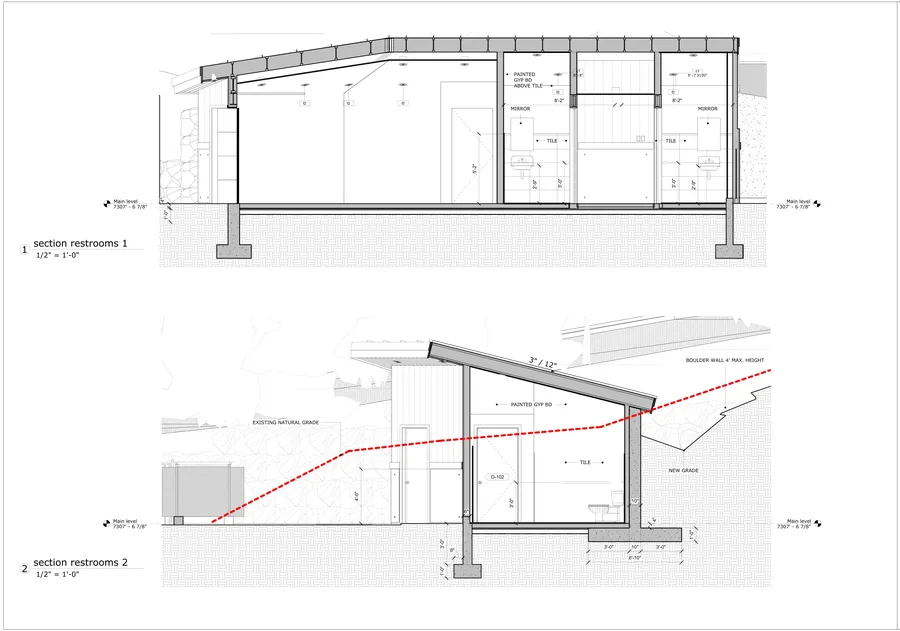 Deer Crest Park — restroom building sections