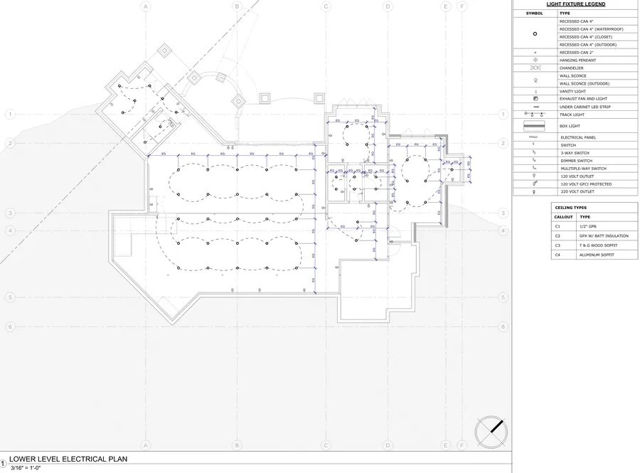 11750 W House — lower level electrical plan