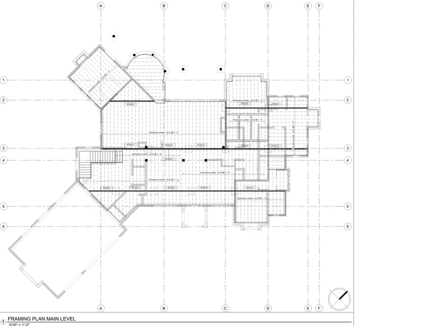11750 W House — main level framing plan
