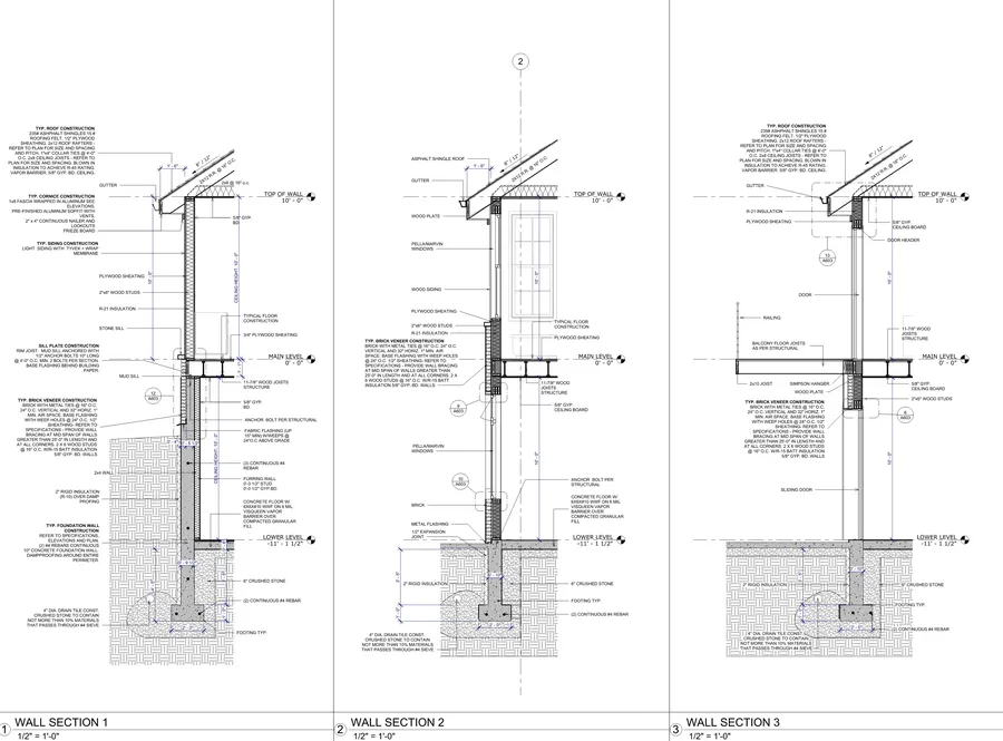 11750 W House — wall sections