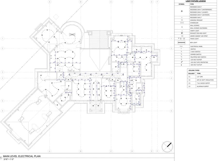 11750 W House — main level electrical plan