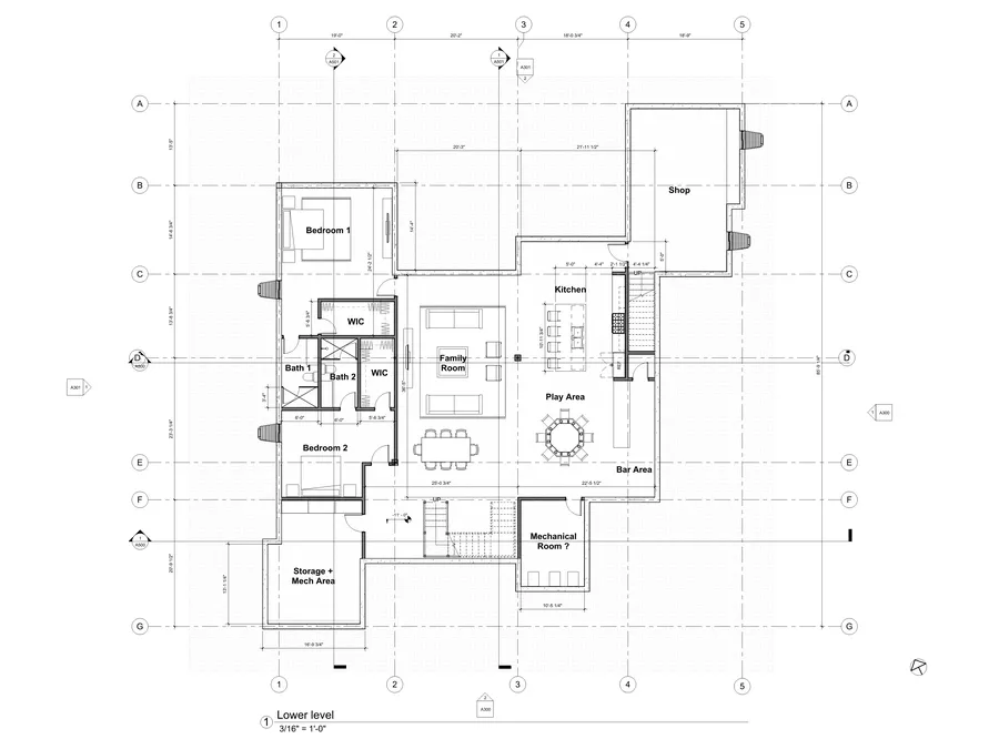 DeYoung Residence — lower level floor plan